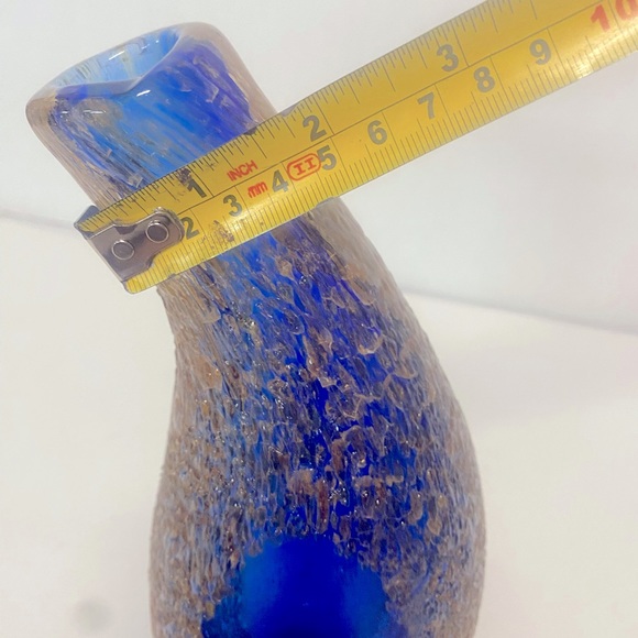 Rare  Vintage Italian Murano Mandruzatto Sommerso. Clear Textured Vase - Picture 10 of 10